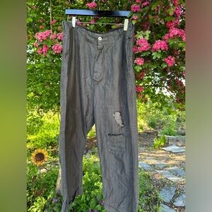 Magnolia Pearl charcoal pinstripe miners!